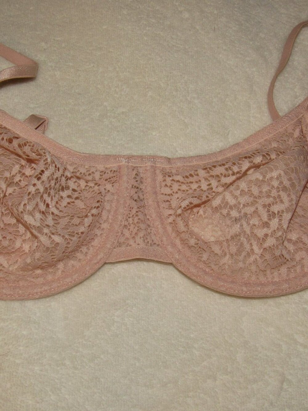 DKNY Beigey/Pink Lace Bra Size 36B NWT